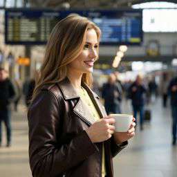 Anna 2 Skorts Leather - Train Station Café [VAR:2] [Rotated 39° Right]